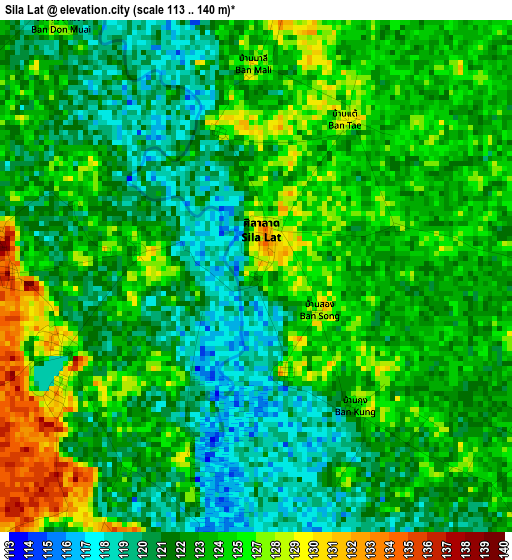 Sila Lat elevation map