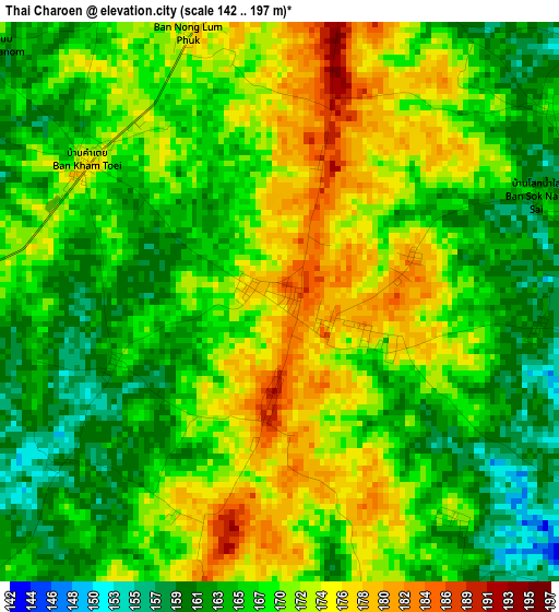 Thai Charoen elevation map