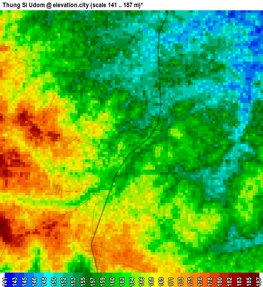 Thung Si Udom elevation map