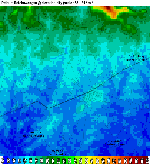 Pathum Ratchawongsa elevation map