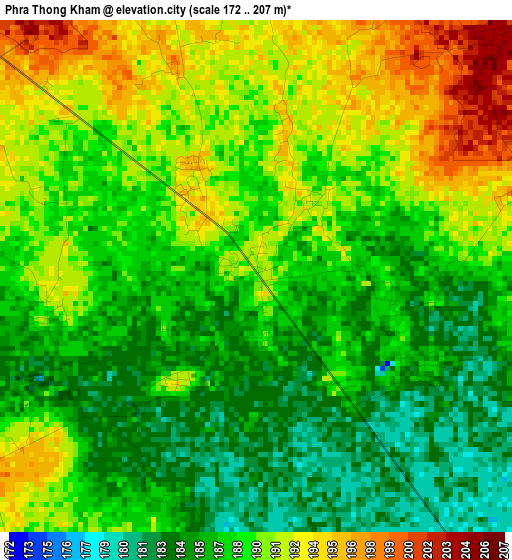 Phra Thong Kham elevation map