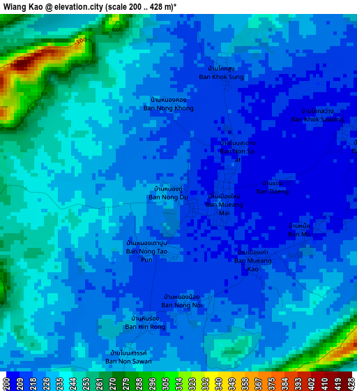 Wiang Kao elevation map