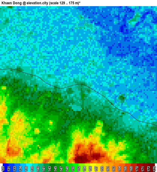 Khaen Dong elevation map