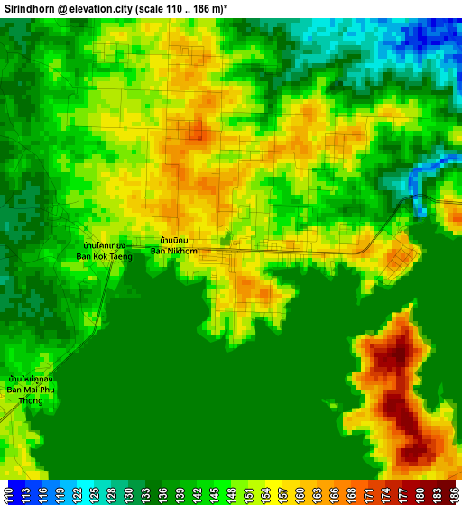 Sirindhorn elevation map