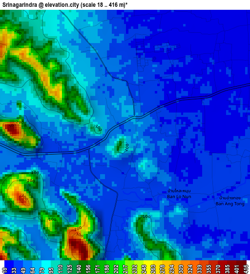 Srinagarindra elevation map