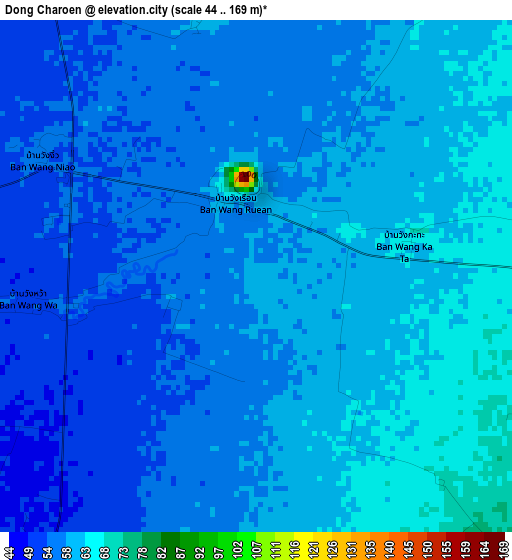 Dong Charoen elevation map