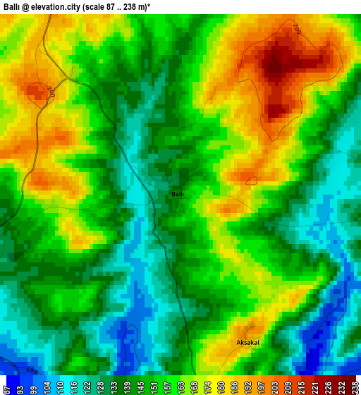 Ballı elevation map