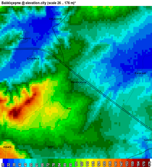 Balıklıçeşme elevation map