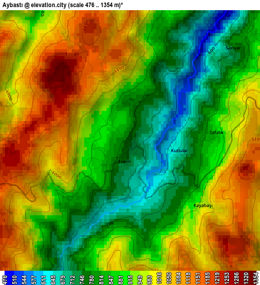 Aybastı elevation map