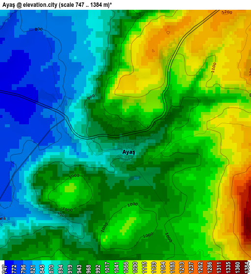 Ayaş elevation map