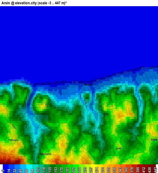 Arsin elevation map