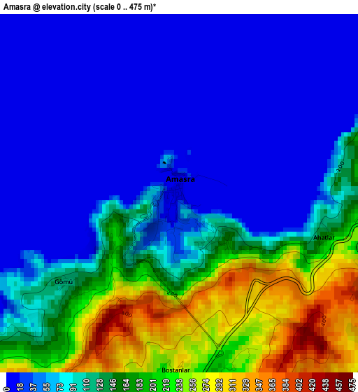 Amasra elevation map