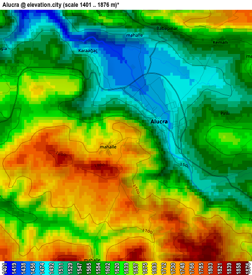 Alucra elevation map