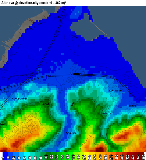 Altınova elevation map