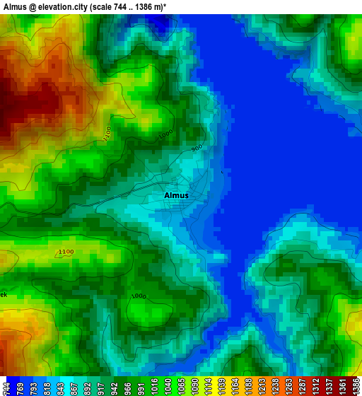 Almus elevation map