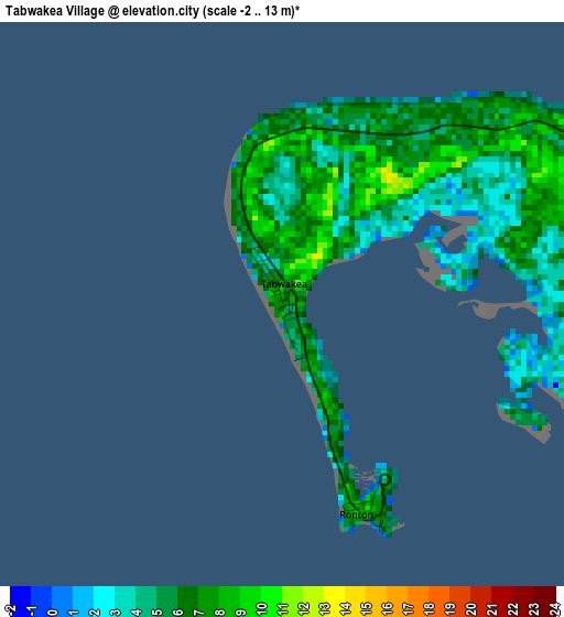 Tabwakea Village elevation map
