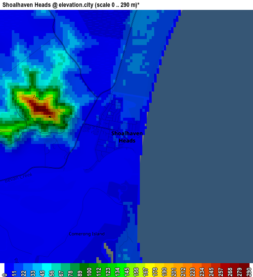 Shoalhaven Heads elevation map