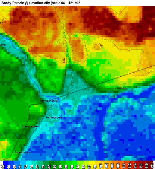 Brody-Parcele elevation map