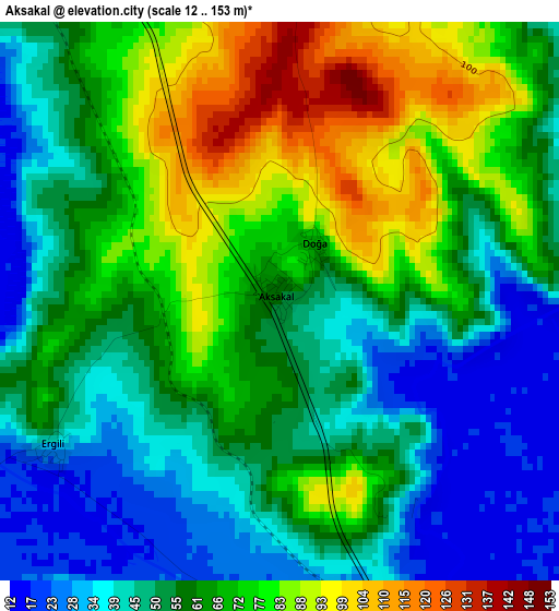 Aksakal elevation map