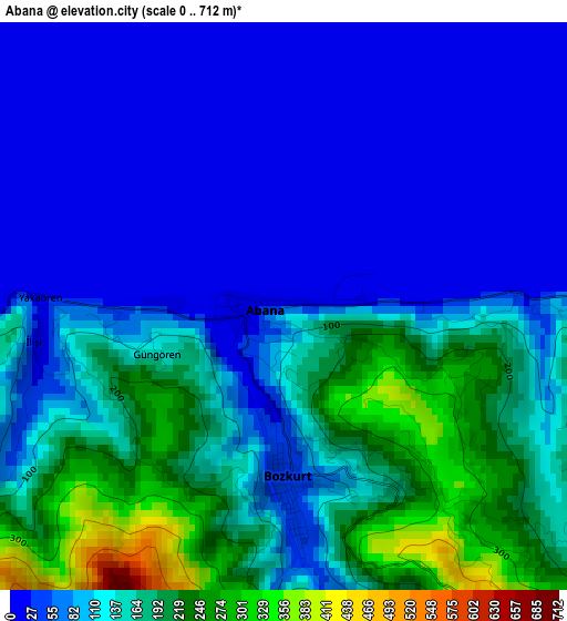 Abana elevation map