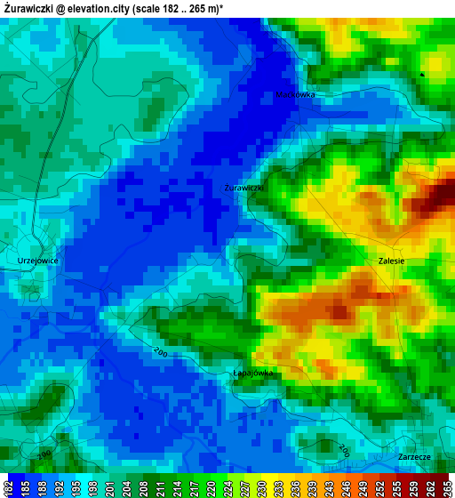 Żurawiczki elevation map