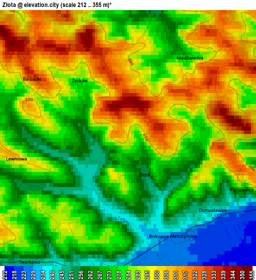 Złota elevation map