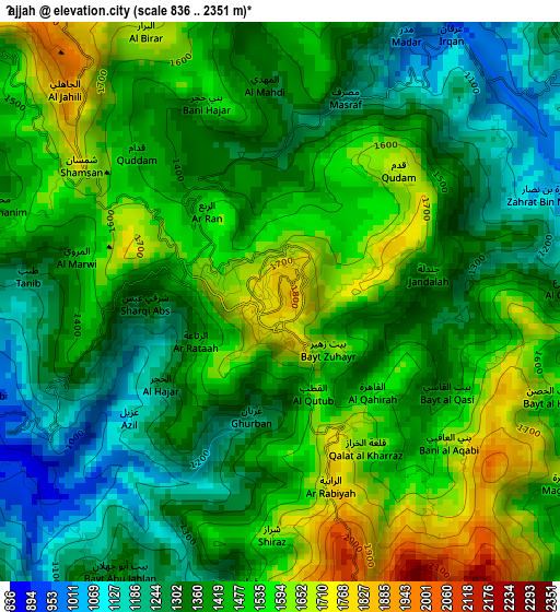Ḩajjah elevation map
