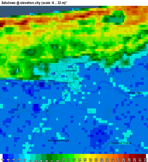 Sztutowo elevation map