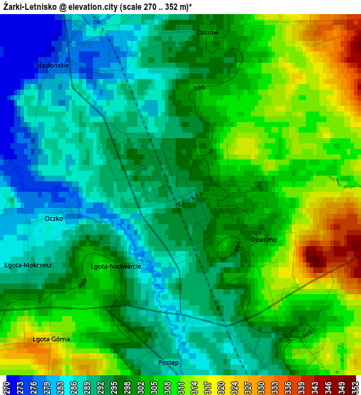 Żarki-Letnisko elevation map