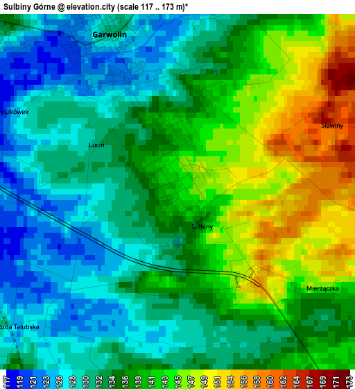 Sulbiny Górne elevation map