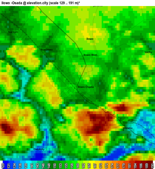 Iłowo -Osada elevation map