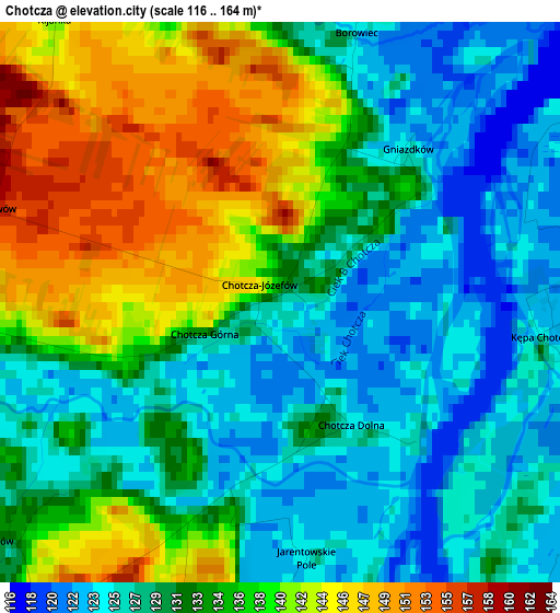 Chotcza elevation map