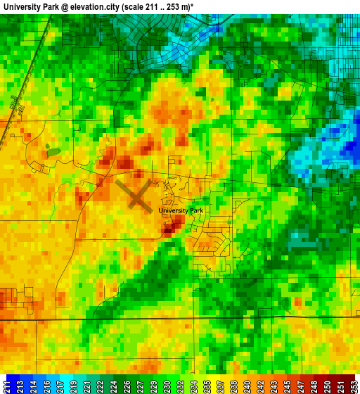 University Park elevation map