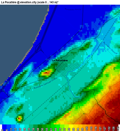 La Pocatière elevation map