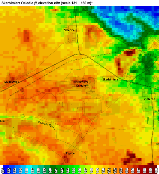 Skarbimierz Osiedle elevation map