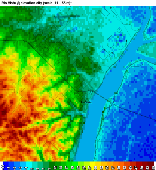 Rio Vista elevation map