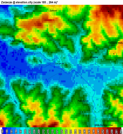 Zarzecze elevation map