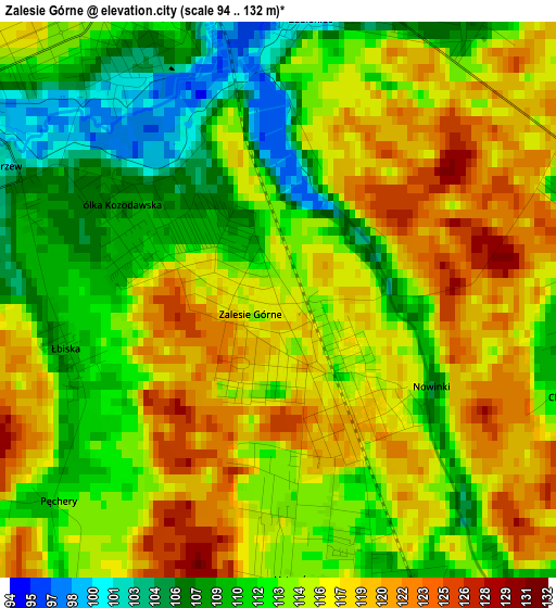 Zalesie Górne elevation map