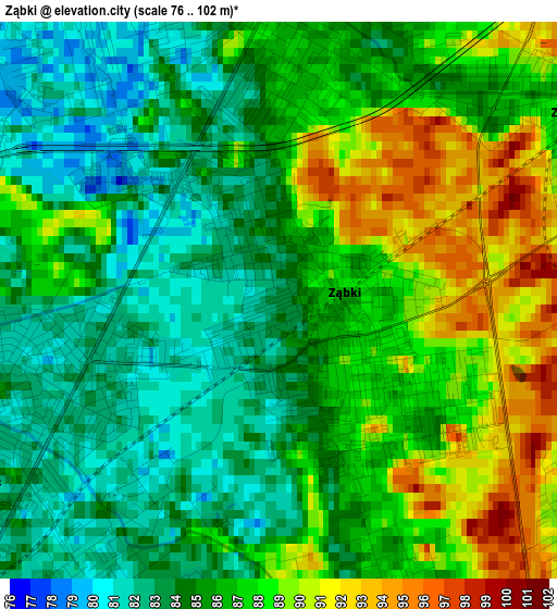 Ząbki elevation map