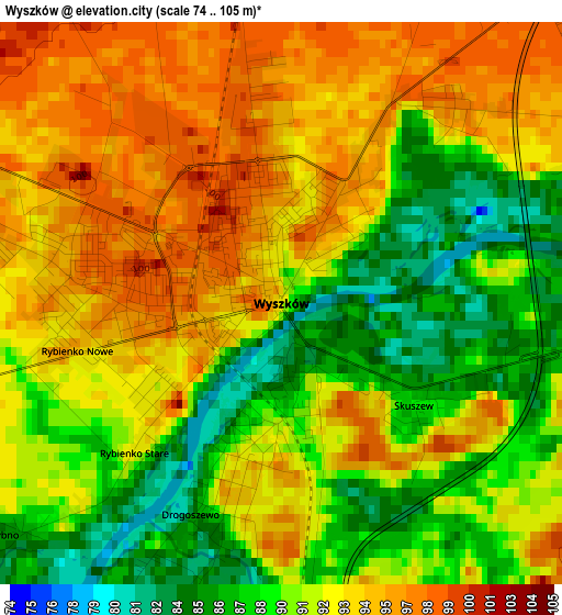 Wyszków elevation map