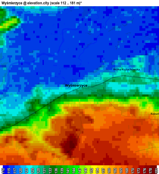 Wyśmierzyce elevation map