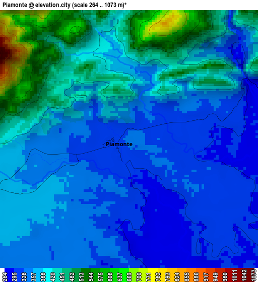 Piamonte elevation map