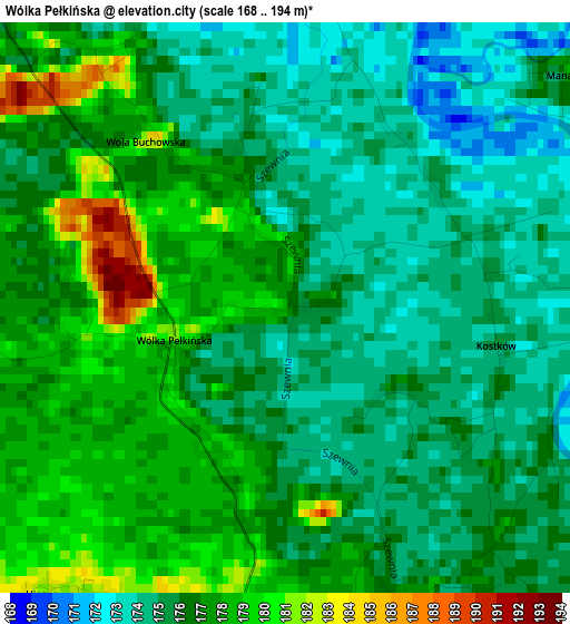 Wólka Pełkińska elevation map