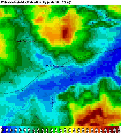 Wólka Niedźwiedzka elevation map