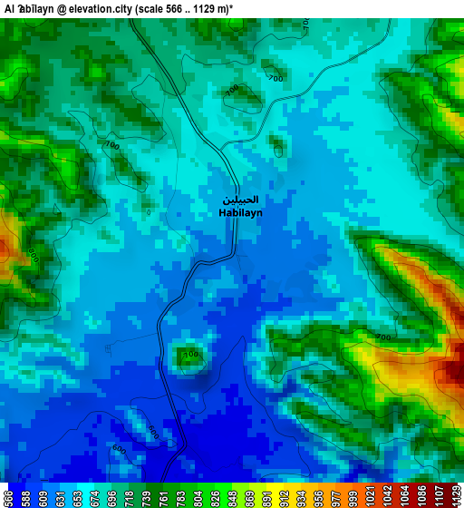 Al Ḩabīlayn elevation map