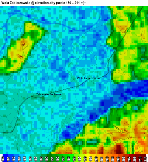 Wola Zabierzowska elevation map