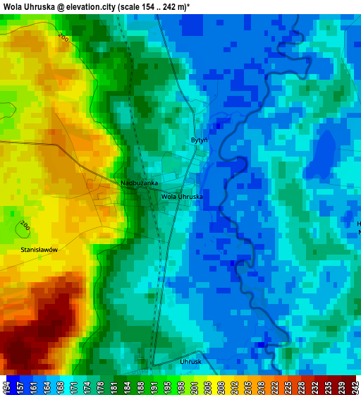 Wola Uhruska elevation map
