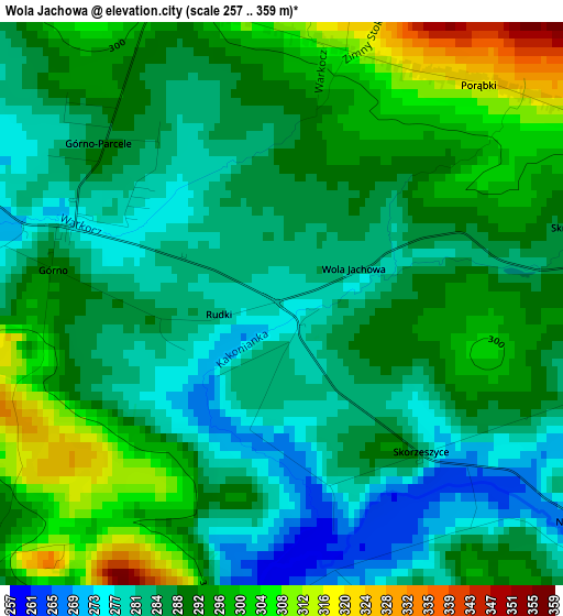 Wola Jachowa elevation map