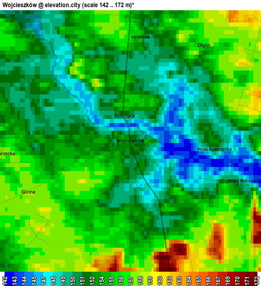 Wojcieszków elevation map