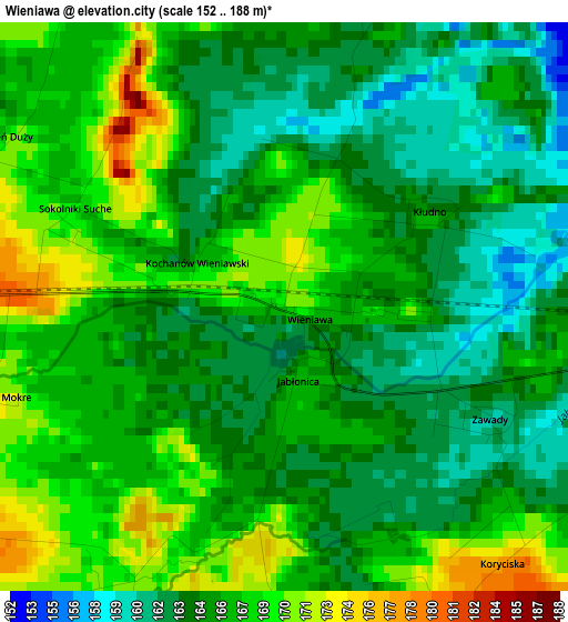 Wieniawa elevation map